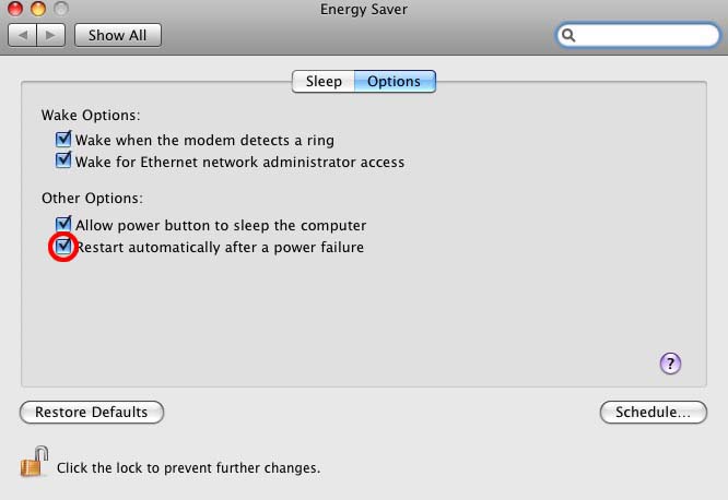 mac os 10.5 wake for ethernet network administrator access